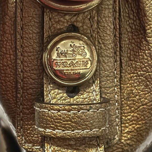 Coach Madison Gold Patent Leather Chain Strap Hobo Shoulder Bag - Picture 5 of 10